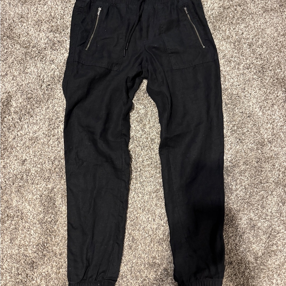 Athleta Black Linen Jogger Pants - Picture 2 of 5